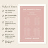 Renard 4-Long Tables Wedding Seating Chart Template