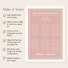 Renard 6-Long Tables Wedding Seating Chart Template