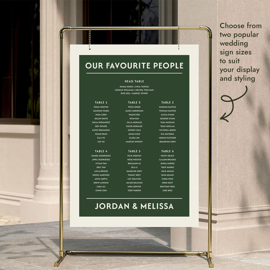 Renard 6-Table Wedding Seating Chart Template