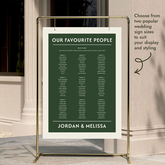 Renard 9-Table Wedding Seating Chart Template