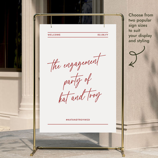 Rosso Engagement Party Welcome Sign Template