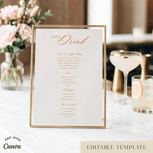 Saba Bar Menu Sign Template