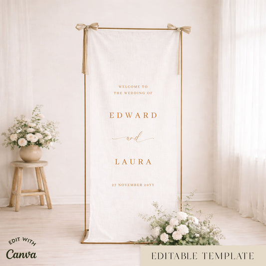 Saba Fabric Welcome Sign Template