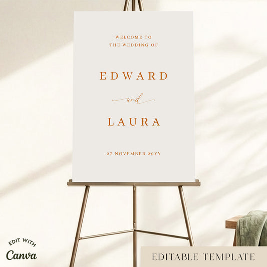 Saba Wedding Welcome Sign Template