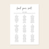 Salt 9-Table Wedding Seating Chart Template