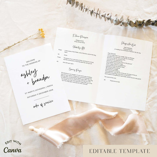Salt 16-Page Catholic Wedding Program Template