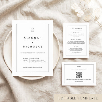 Slate Wedding Invitation Template
