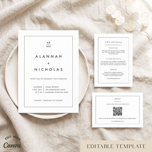 Slate Wedding Invitation Template