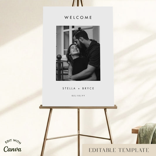 Slate Wedding Welcome Sign Template