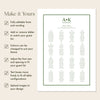 Solace 16-Table Wedding Seating Chart Template