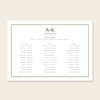 Solace 3-Table Long Tables Wedding Seating Chart Template (Landscape)