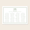Solace 4-Table Long Tables Wedding Seating Chart Template (Landscape)