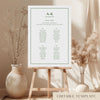 Solace 4-Table Wedding Seating Chart Template
