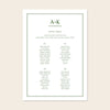 Solace 4-Table Wedding Seating Chart Template