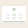 Solace 6-Table Long Tables Wedding Seating Chart Template (Landscape) (US)