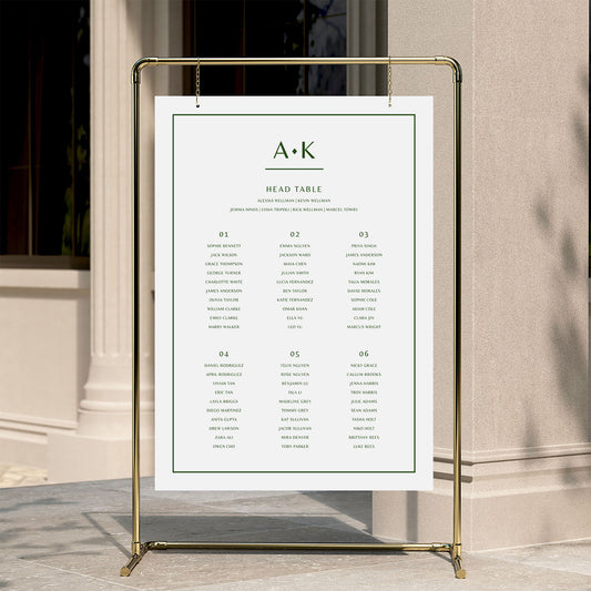 Solace 6-Table Wedding Seating Chart Template