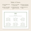 Solace 6-Long Tables Wedding Seating Chart Template