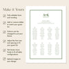 Solace 8-Table Wedding Seating Chart Template