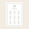Solace 9-Table Wedding Seating Chart Template