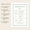 Solace Bar Menu Sign Template
