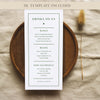 Solace Bar Menu Sign Template