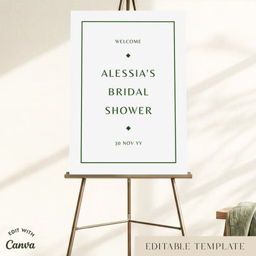 Solace Bridal Shower Welcome Sign Template