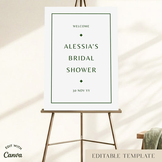 Solace Bridal Shower Welcome Sign Template