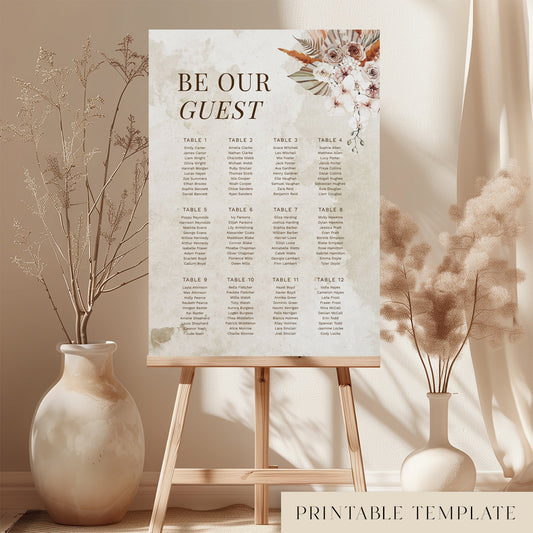 Solana Wedding Seating Chart Template (Round Tables)