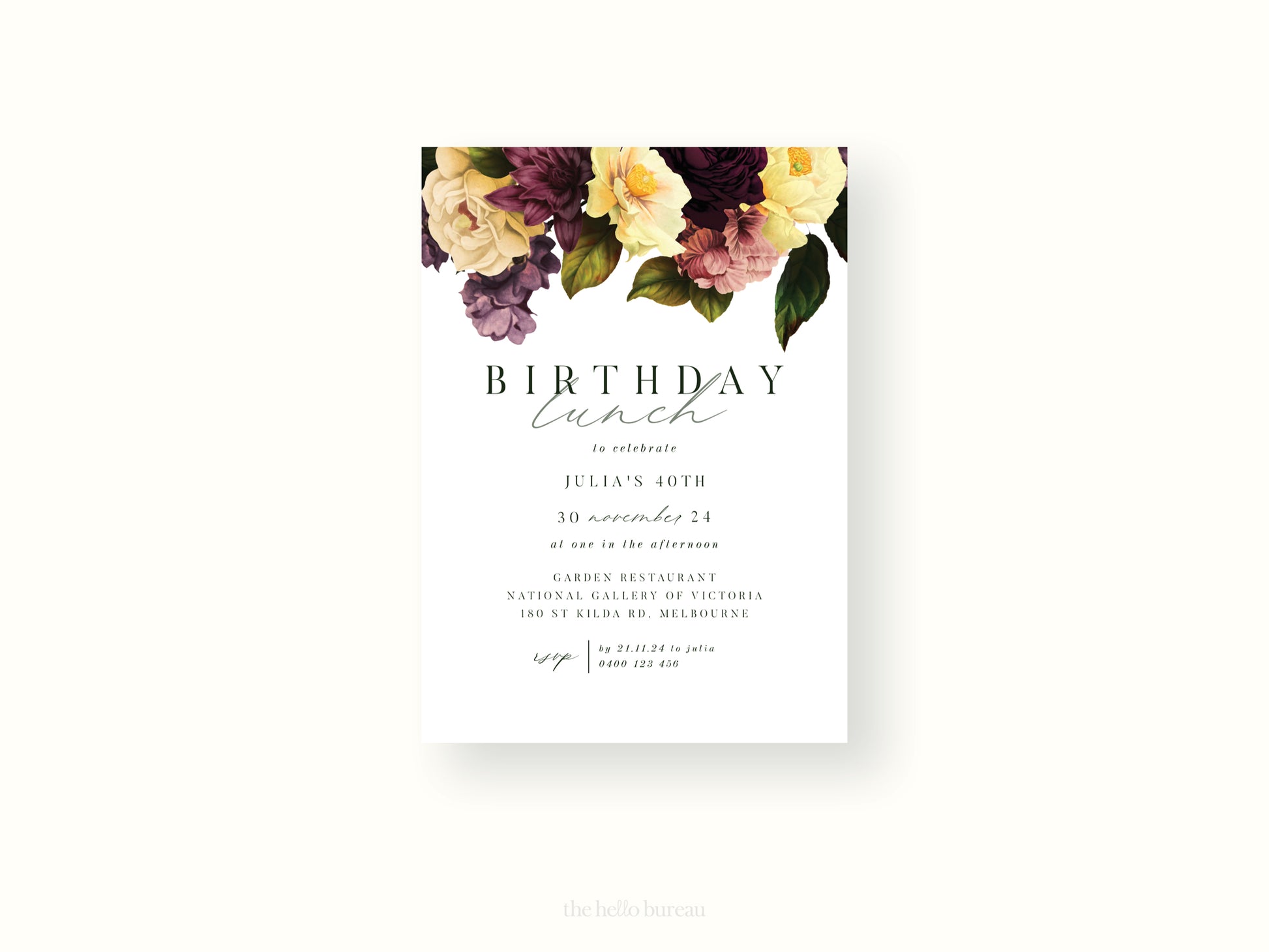 Printable Florals Birthday Invitation Template