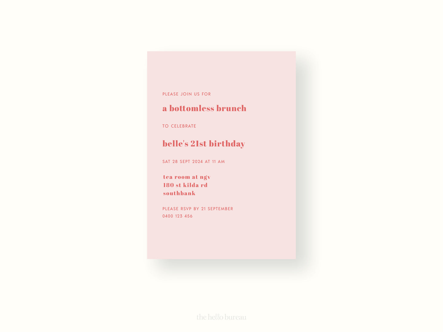 Printable Pink Birthday Invitation Template