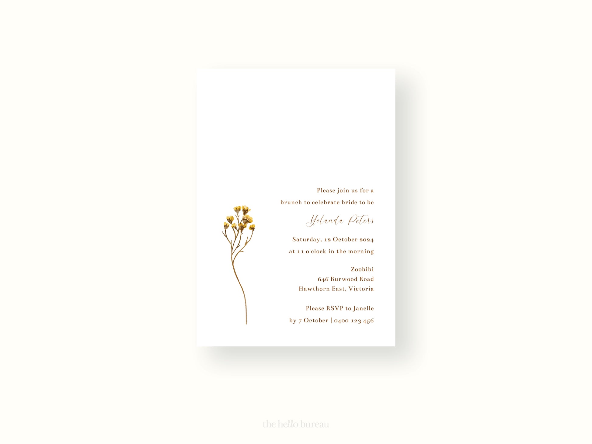Printable Florals Bridal Shower Invitation Template