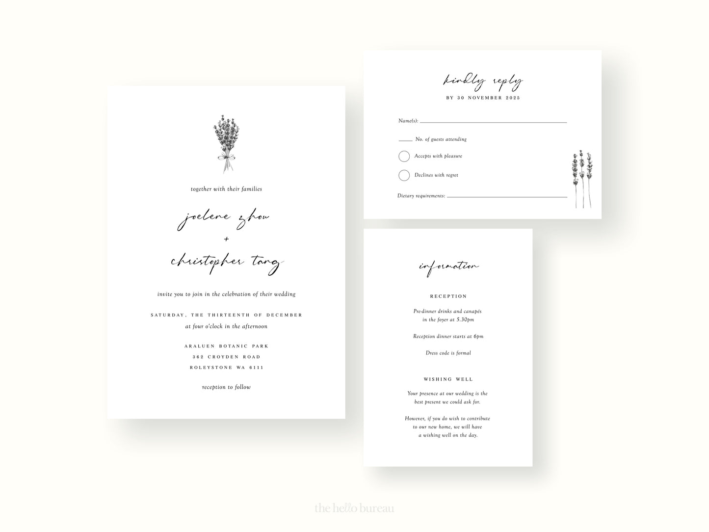 Printable Lavender Wedding Invitation Templates | DIY Editable Invites