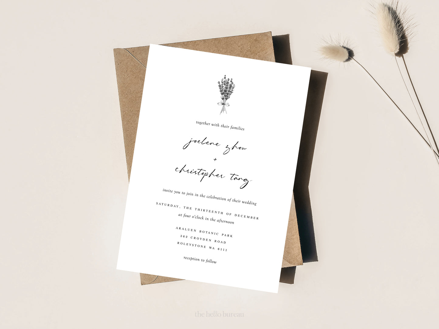 Printable Lavender Wedding Invitation Template | DIY Editable Invites 