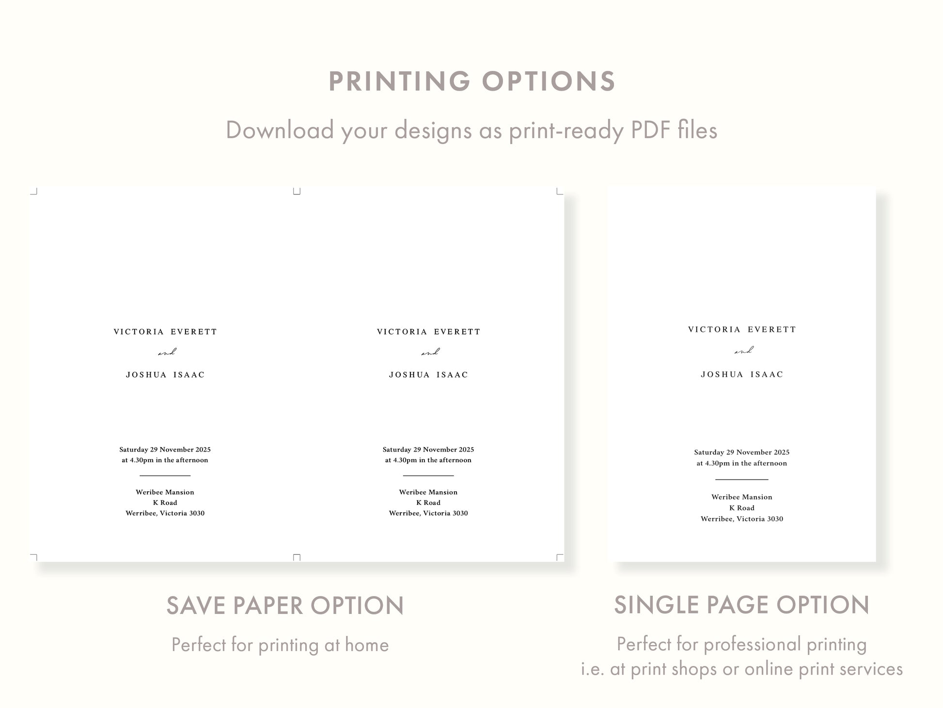 Printable Minimal Wedding Invitation Templates | DIY Editable Invites 