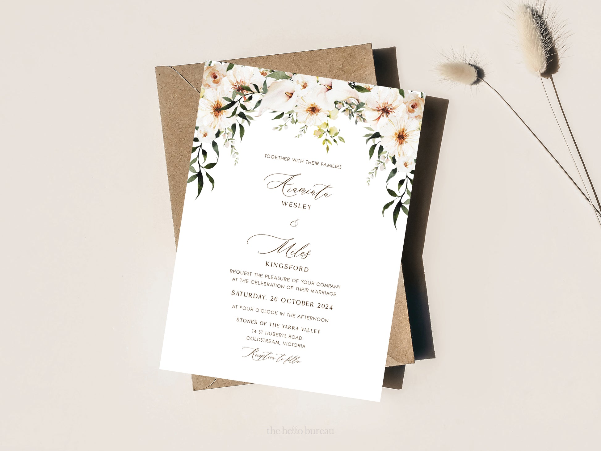 Printable Florals Wedding Invitation Template | DIY Editable Invites 