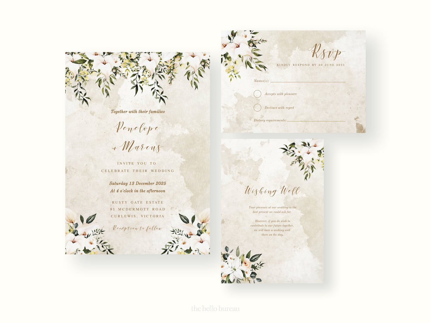 Printable Florals Wedding Invitation Templates | DIY Editable Invites