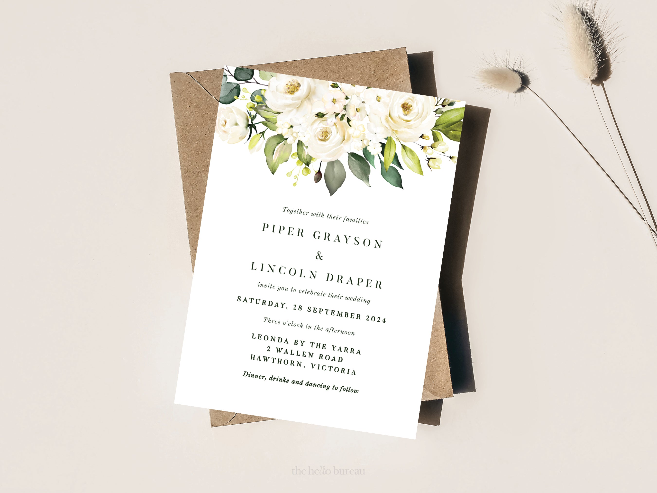 Printable Florals Wedding Invitation Templates | DIY Editable Invites