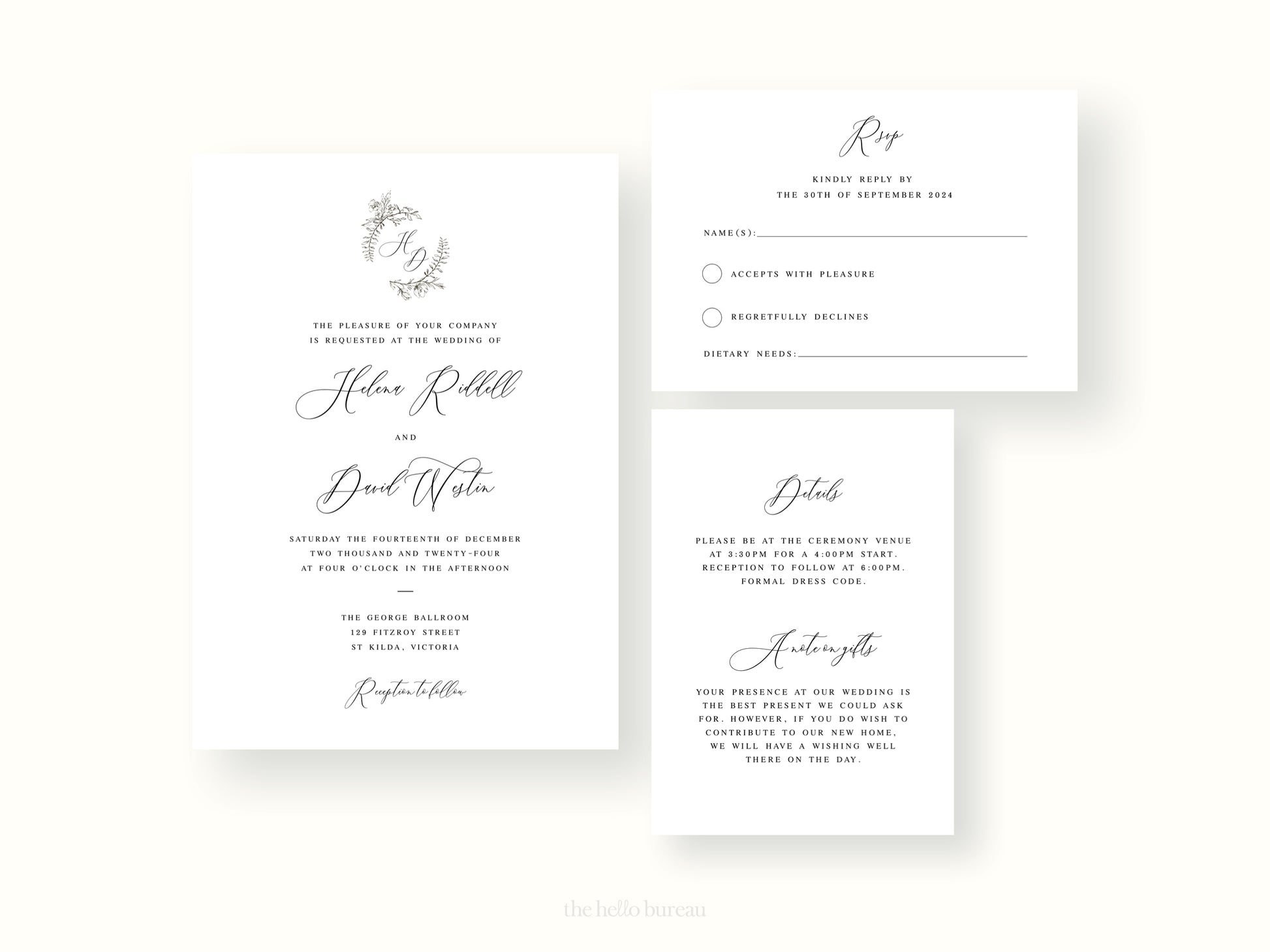 Printable Elegant Wedding Invitation Template | DIY Editable Invites