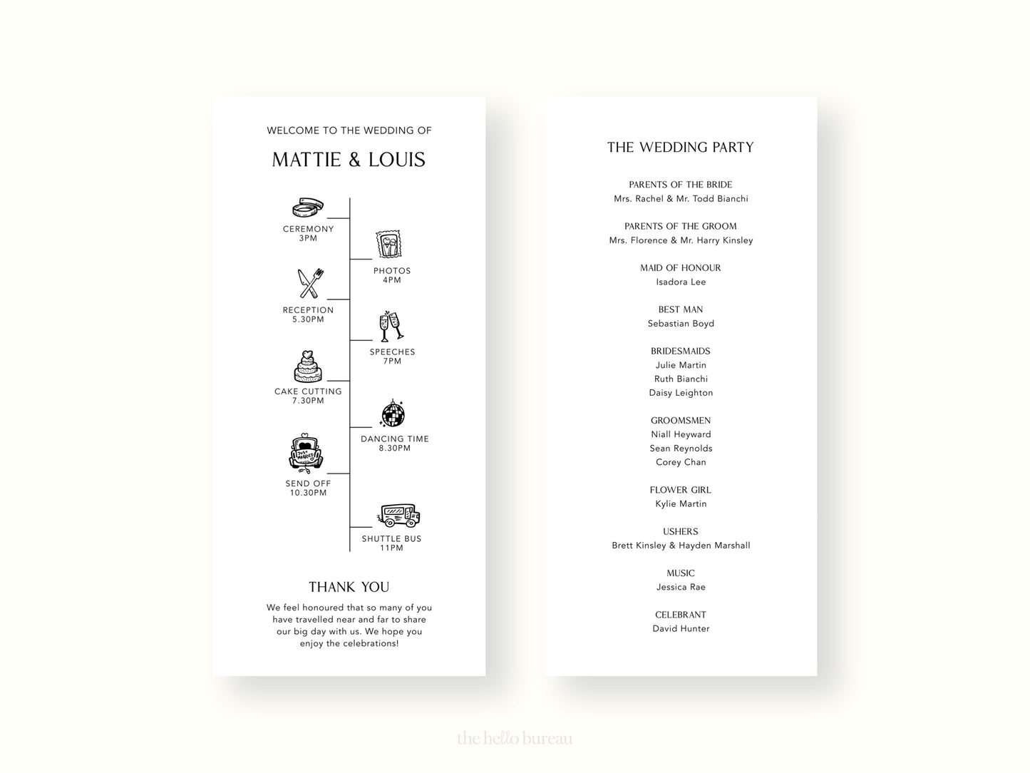 Printable Wedding Program Template