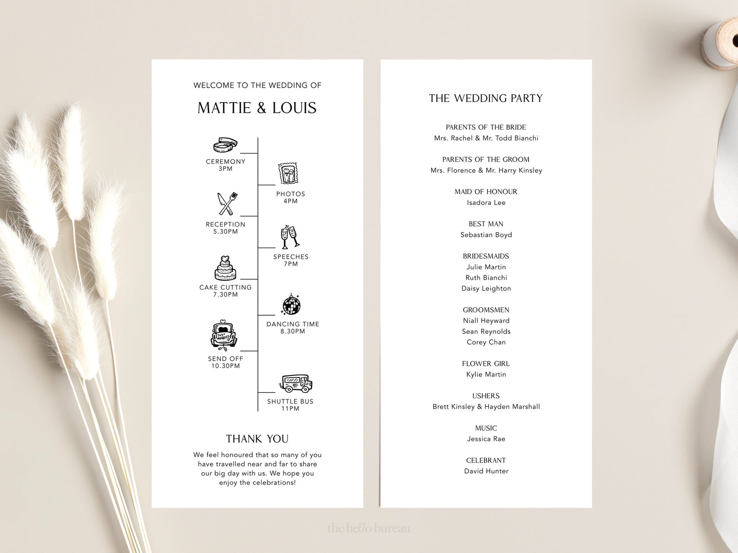 Printable Wedding Program Template