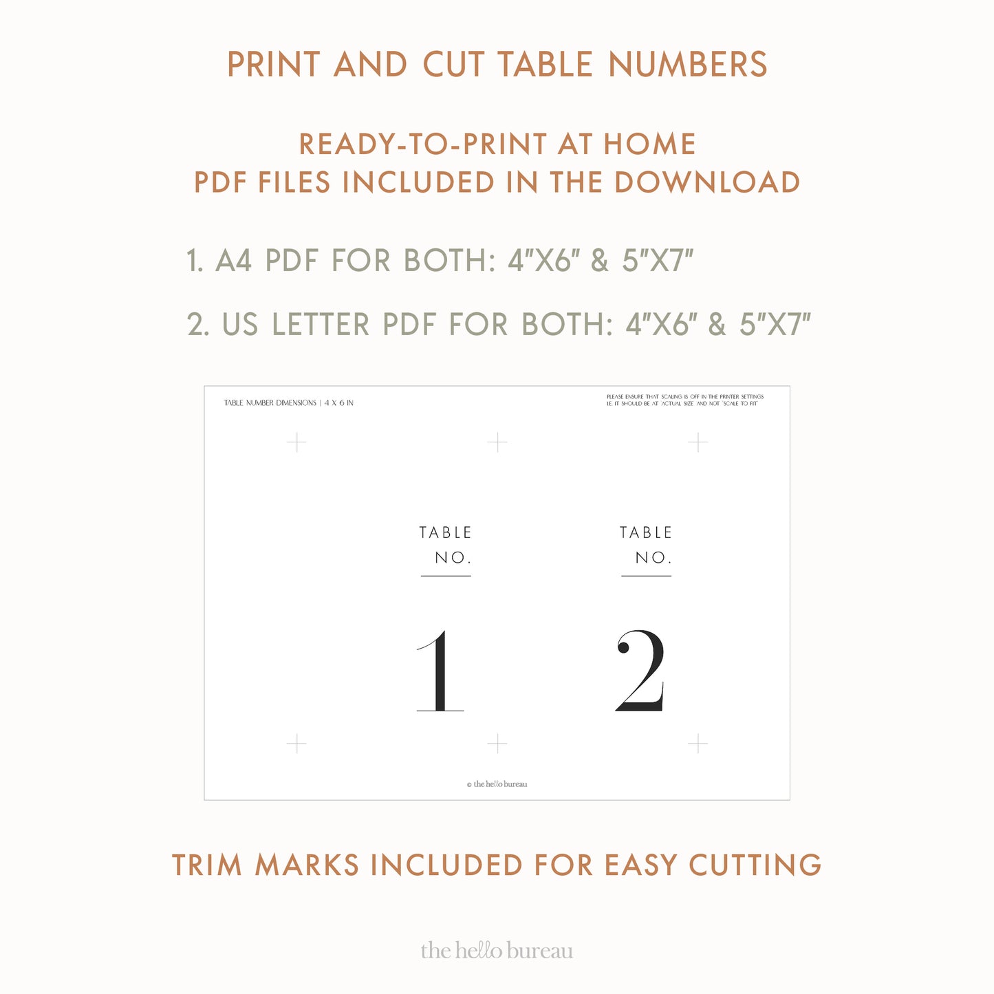 Printable Modern Table Numbers 1-50