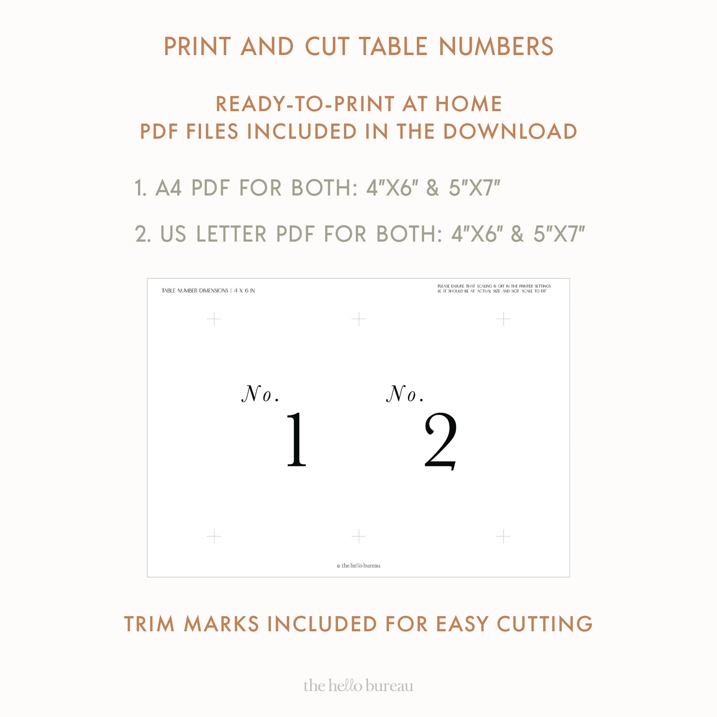 Printable Elegant Table Numbers 1-50