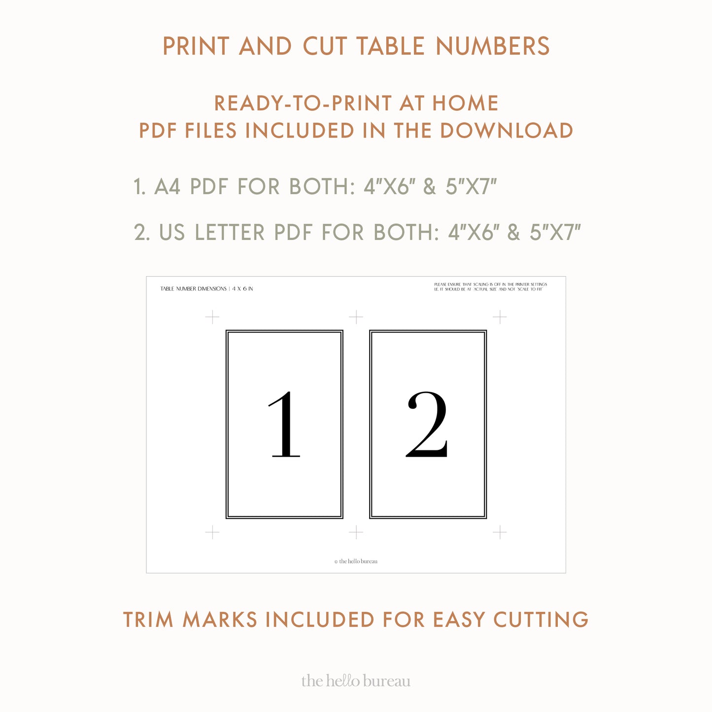Printable Classic Table Numbers 1-50