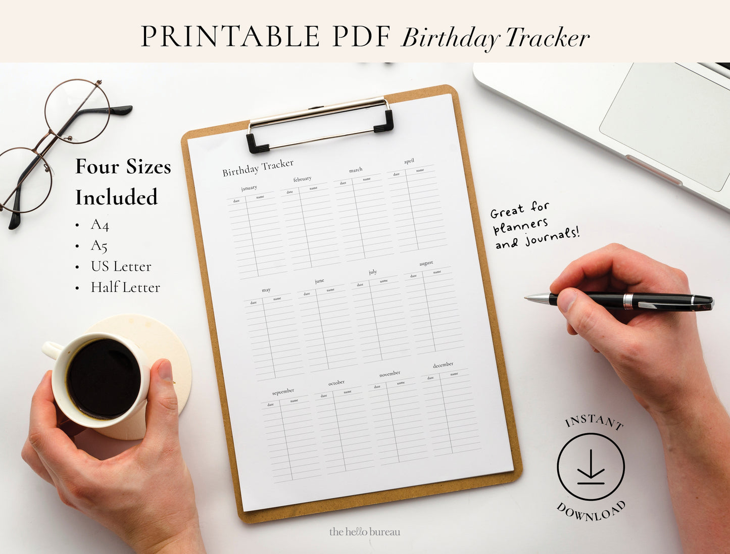 Printable Birthday Tracker PDF