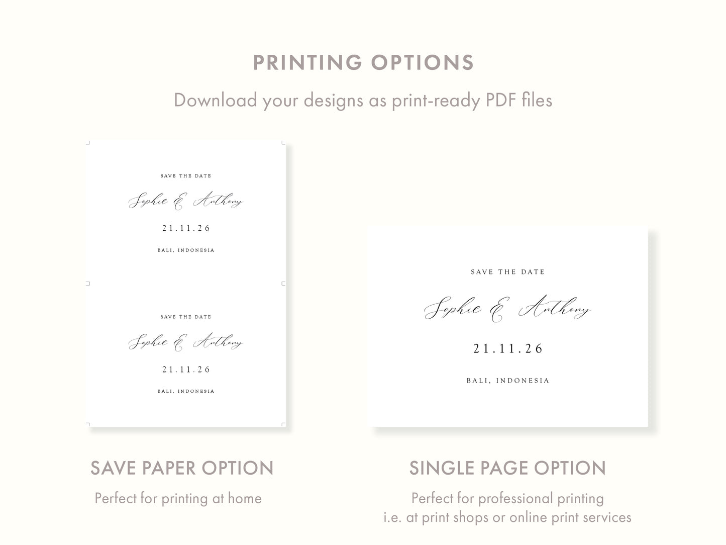 Marais Save The Date Template (US Paper Sizes)