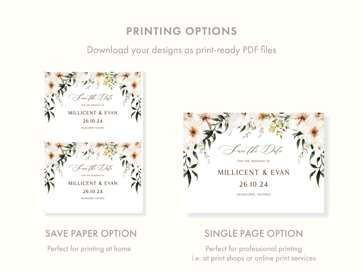 Paros Save The Date Template (US Paper Sizes)