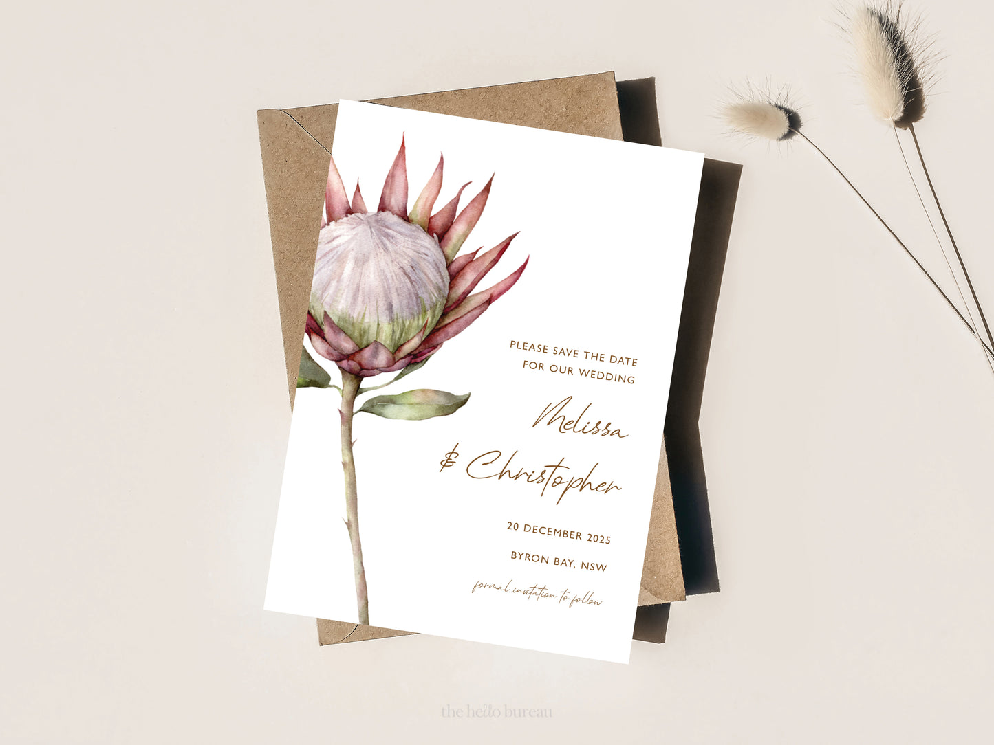 Printable Protea Save The Date Template