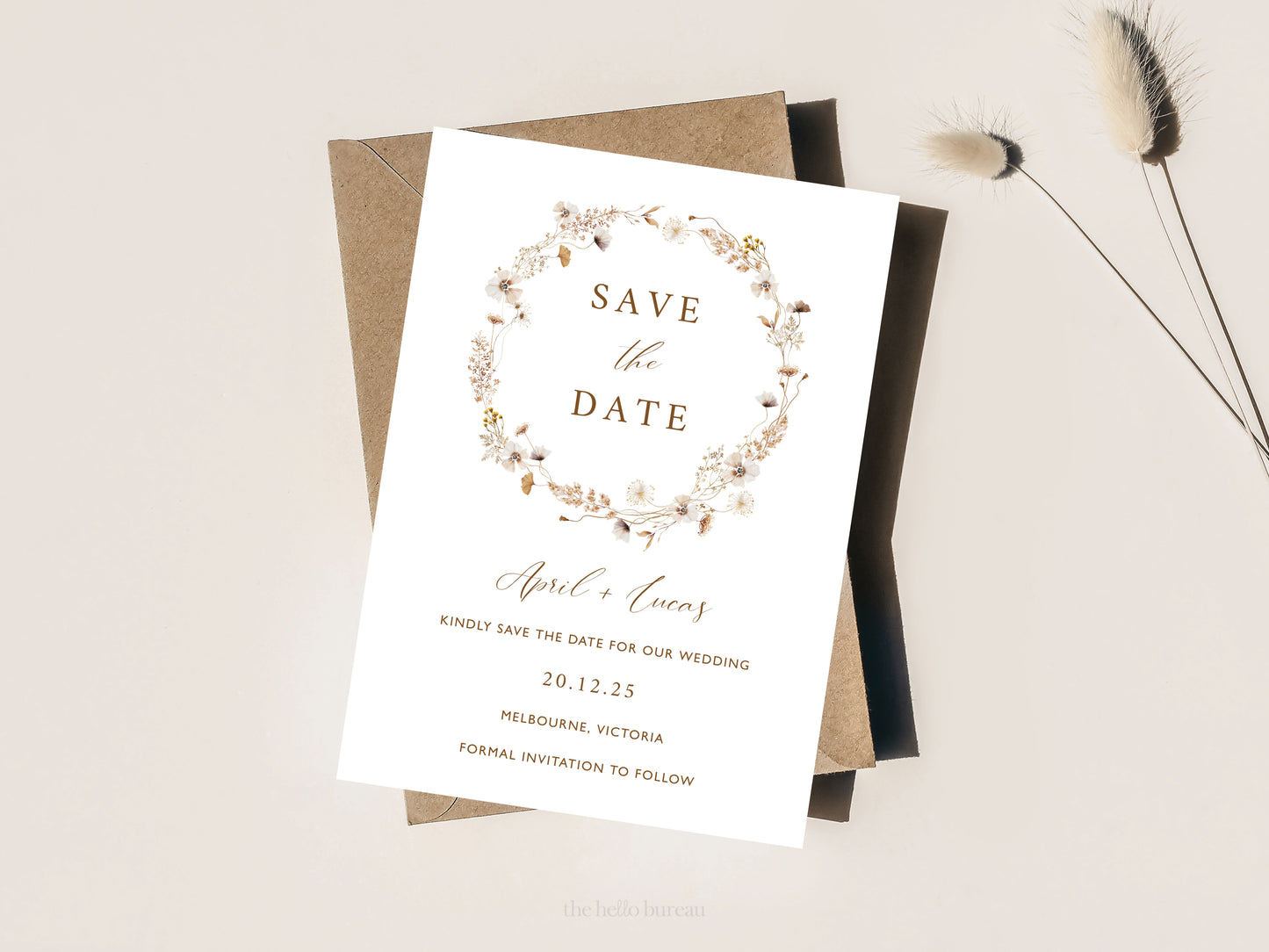 Printable Wildflowers Save The Date Template