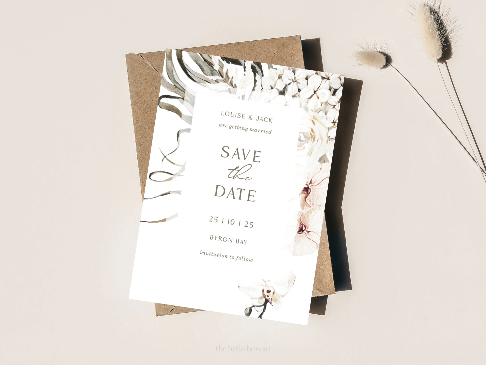 Printable Boho Florals Save The Date Template