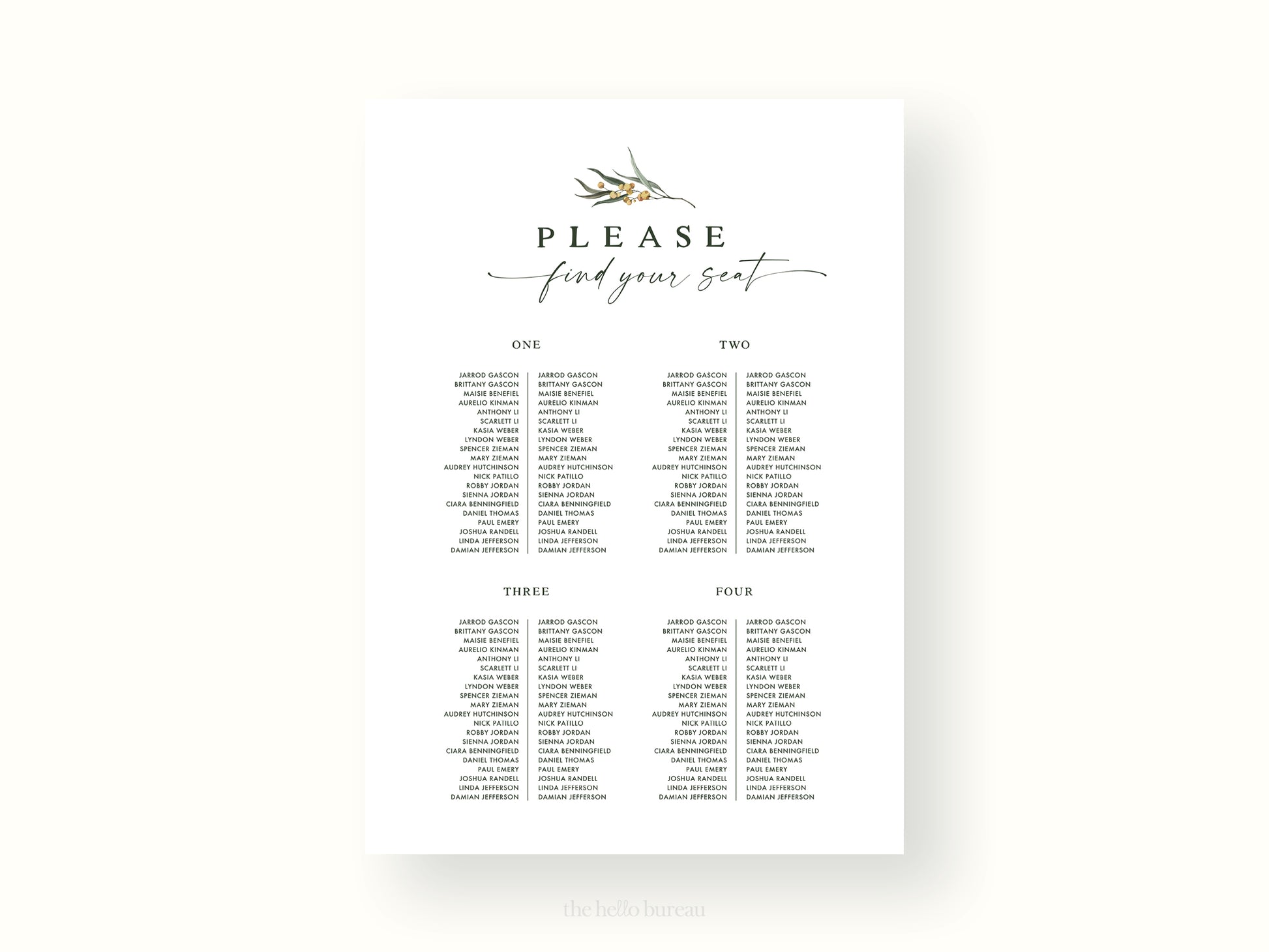 Printable Long Tables Seating Chart Template | DIY Signage